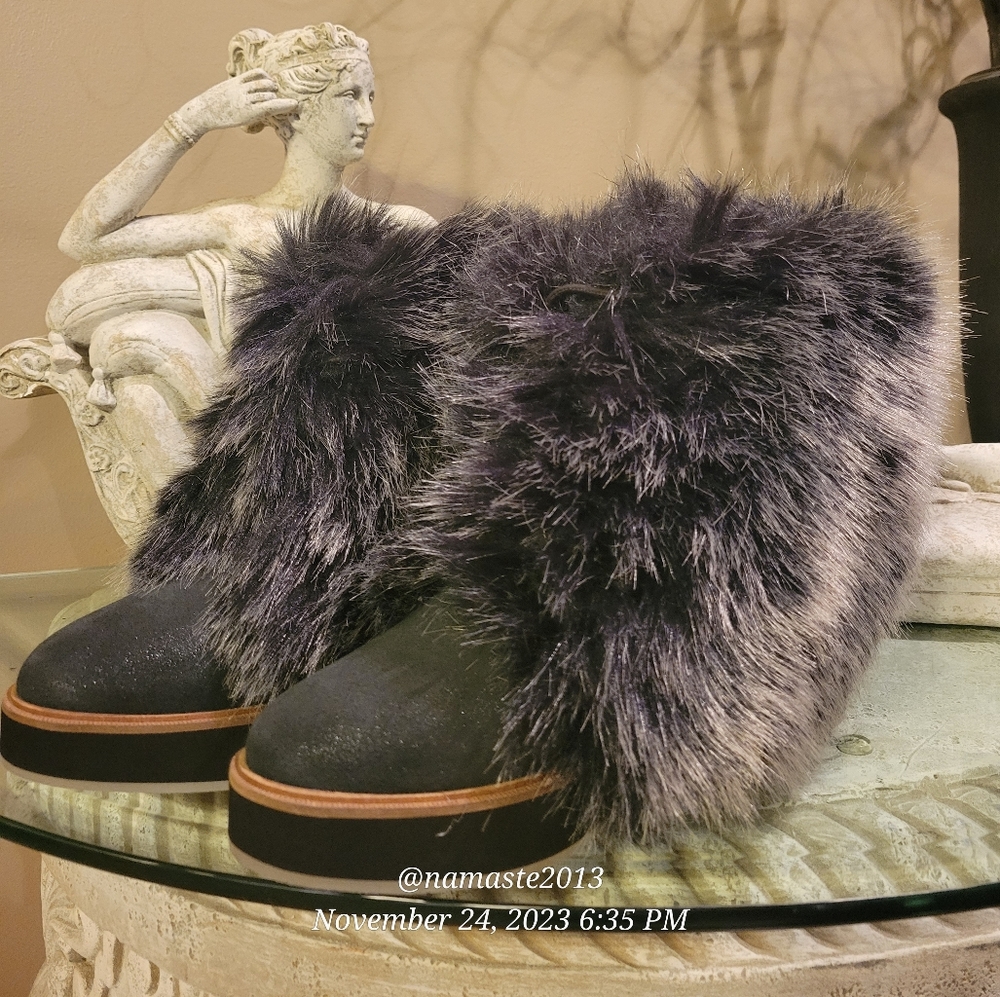 Australia Luxe Bundaburg Size US 7 M Women's Sheepskin-Cuff Leather Boots #634